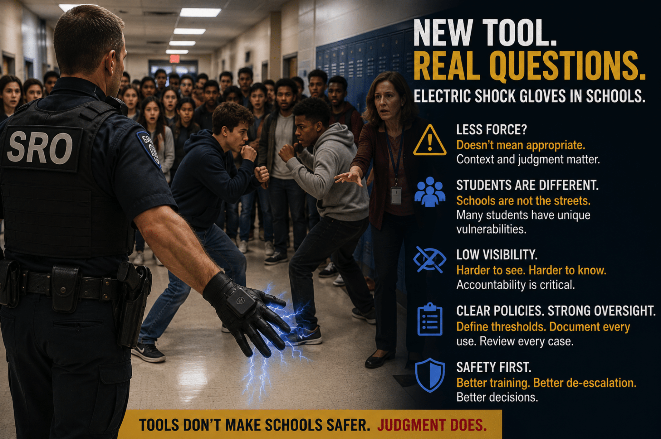 electric shock gloves for school resource officers