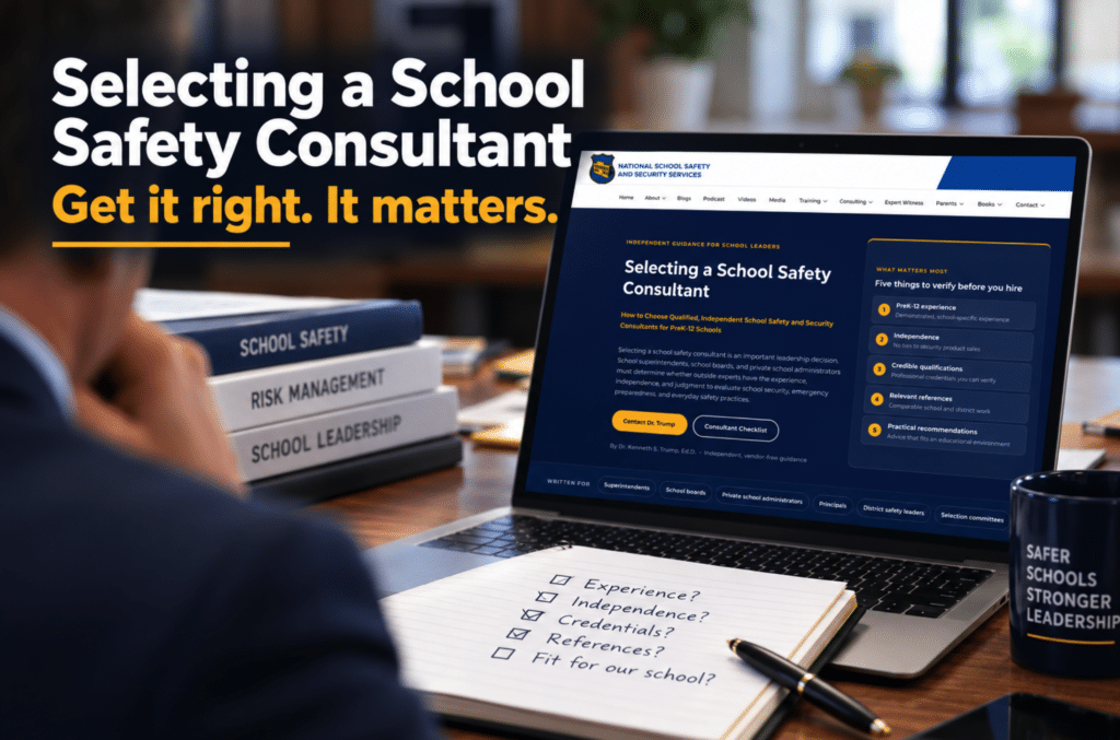 Selecting a school safety consultant, independent guidance from Dr. Kenneth Trump